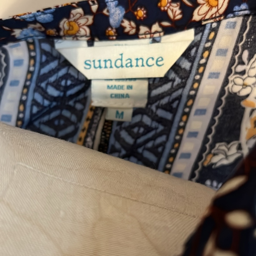 Sundance Simona Boho Floral Print Peasant Dress Size Medium - Picture 3 of 4
